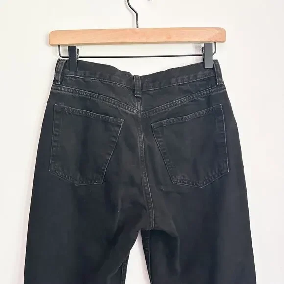 & Other Stories Hi Rise Straight Denim Jeans Black Size 26 - Picture 6 of 7